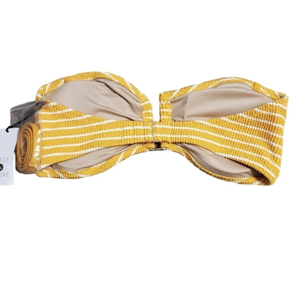 NWT Shade & Shore Women's Center Front U-Wire Bandeau Bikini Top L - Picture 5 of 8